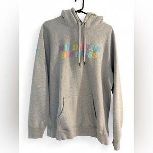 Gray Hoodie with Vibrant Text